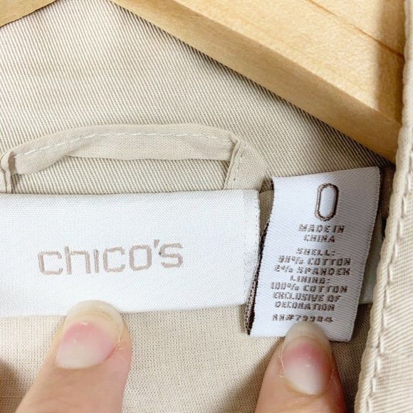 Chicos Khaki Embroidered Blazer - Picture 3 of 6